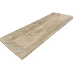C-Negoce Plan vasque simple en travertin Scabas Provence - 120 x 45 x 10 cm -* Plan Simple Vasque