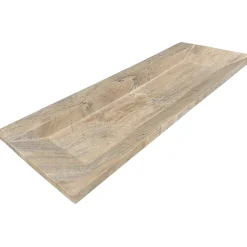 C-Negoce Plan vasque simple marron en travertin Provence - 120 x 45 x 10 cm -* Plan Simple Vasque