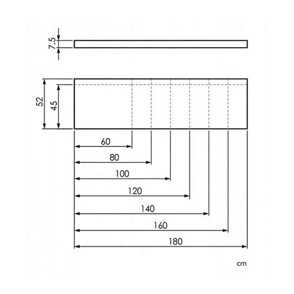 Sanycces Plan vasque suspendu ZERO pour salle de bain design noyer 52 x 140 cm* Plan De Travail Salle De Bains