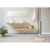 Sanycces Plan vasque suspendu ZERO pour salle de bain design chêne 45 x 100 cm
