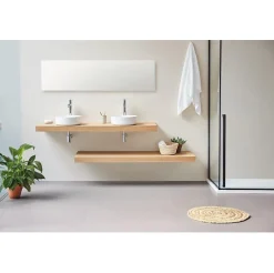 Sanycces Plan vasque suspendu ZERO pour salle de bain design chêne 45 x 100 cm