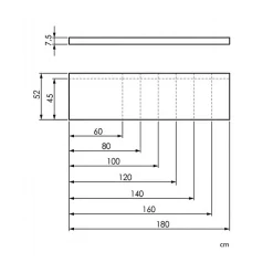 Sanycces Plan vasque suspendu ZERO pour salle de bain design chêne 45 x 100 cm