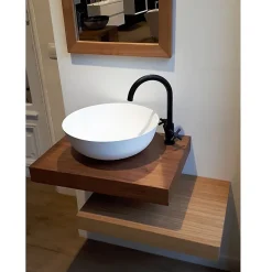 Sanycces Plan vasque suspendu ZERO pour salle de bain design chêne 45 x 100 cm