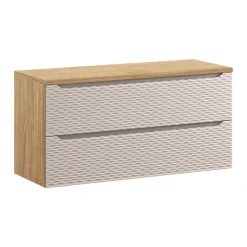 Meublorama Plan vasque YOKA Finition chene clair, 180 cm* Plan Double Vasque
