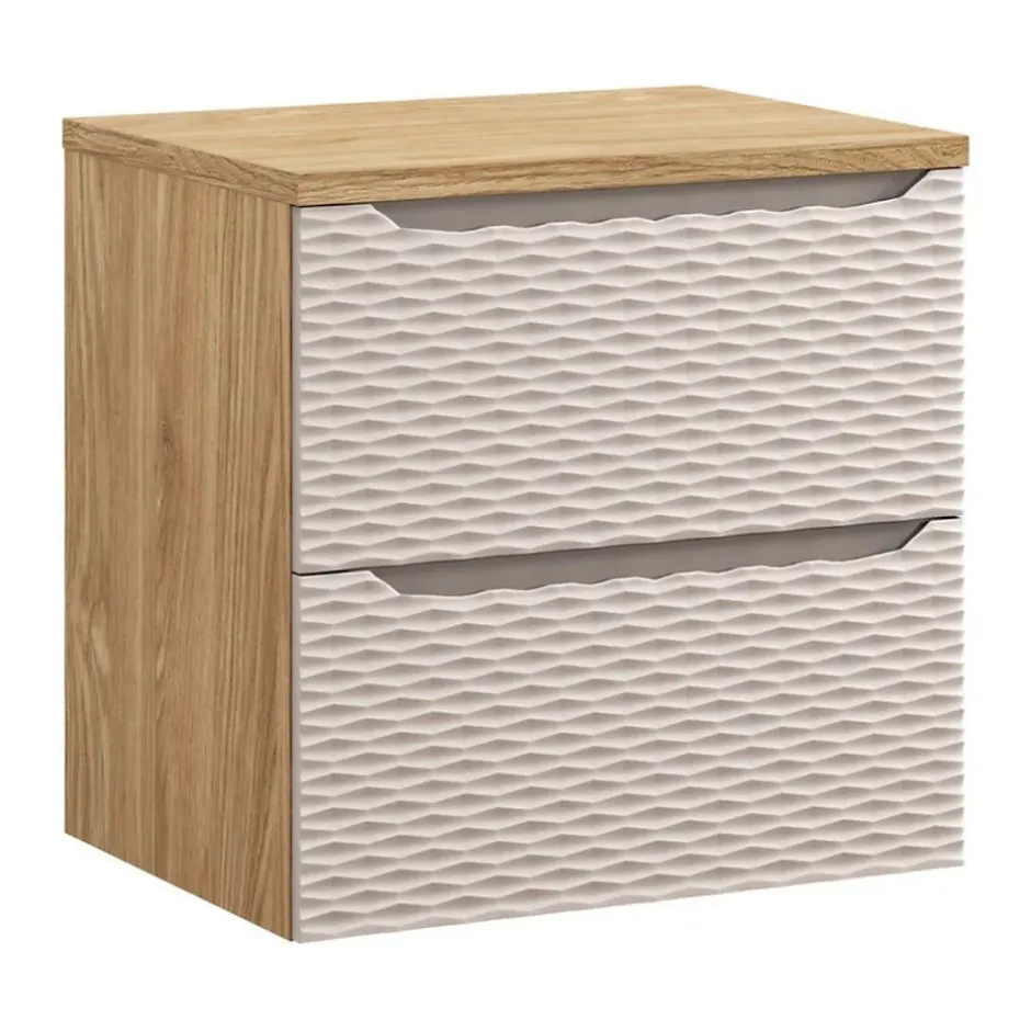 Meublorama Plan vasque YOKA Finition chene clair, 70 cm* Plan Double Vasque
