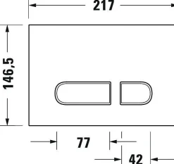 Duravit Plaque de commande et de déclenchement de chasse pour WC et toilettes - Blanc - 21,7x1x14,7cm (LxPxH) - DuraSystem* Wc Suspendu