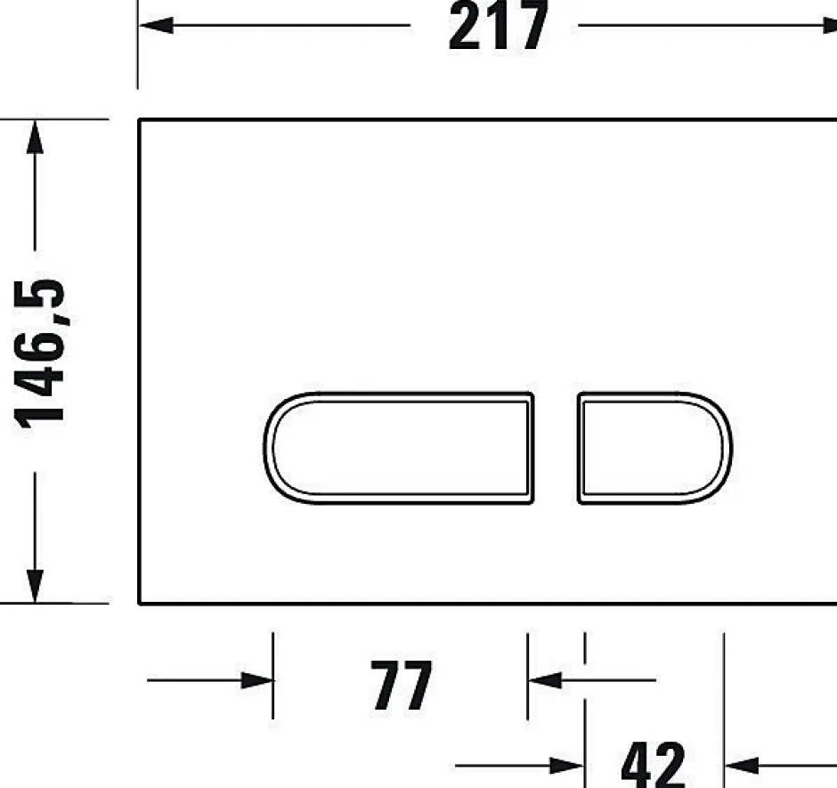 Duravit Plaque de commande et de déclenchement de chasse pour WC et toilettes - Blanc - 21,7x1x14,7cm (LxPxH) - DuraSystem* Wc Suspendu