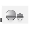 Jacob Delafon Plaque de commande , double touches rondes Chrome brillant/Blanc mat