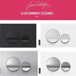 Jacob Delafon Plaque de commande , double touches rondes Chrome brillant/Blanc mat