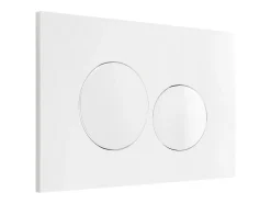 Vente-unique Plaque de commande pour WC avec double touche - Blanche - OPULUS* Chasse D'Eau