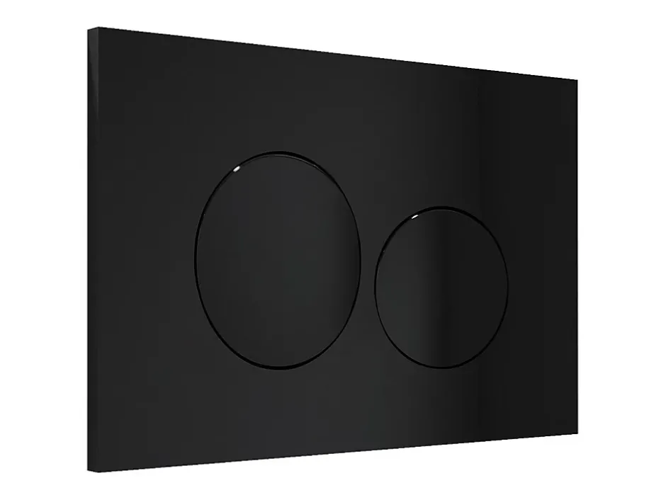 Vente-unique Plaque de commande pour WC avec double touche - Noir - OPULUS