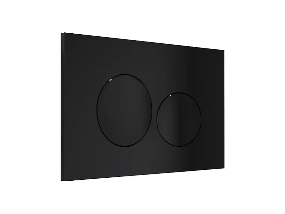 Vente-unique Plaque de commande pour WC avec double touche - Noir - OPULUS