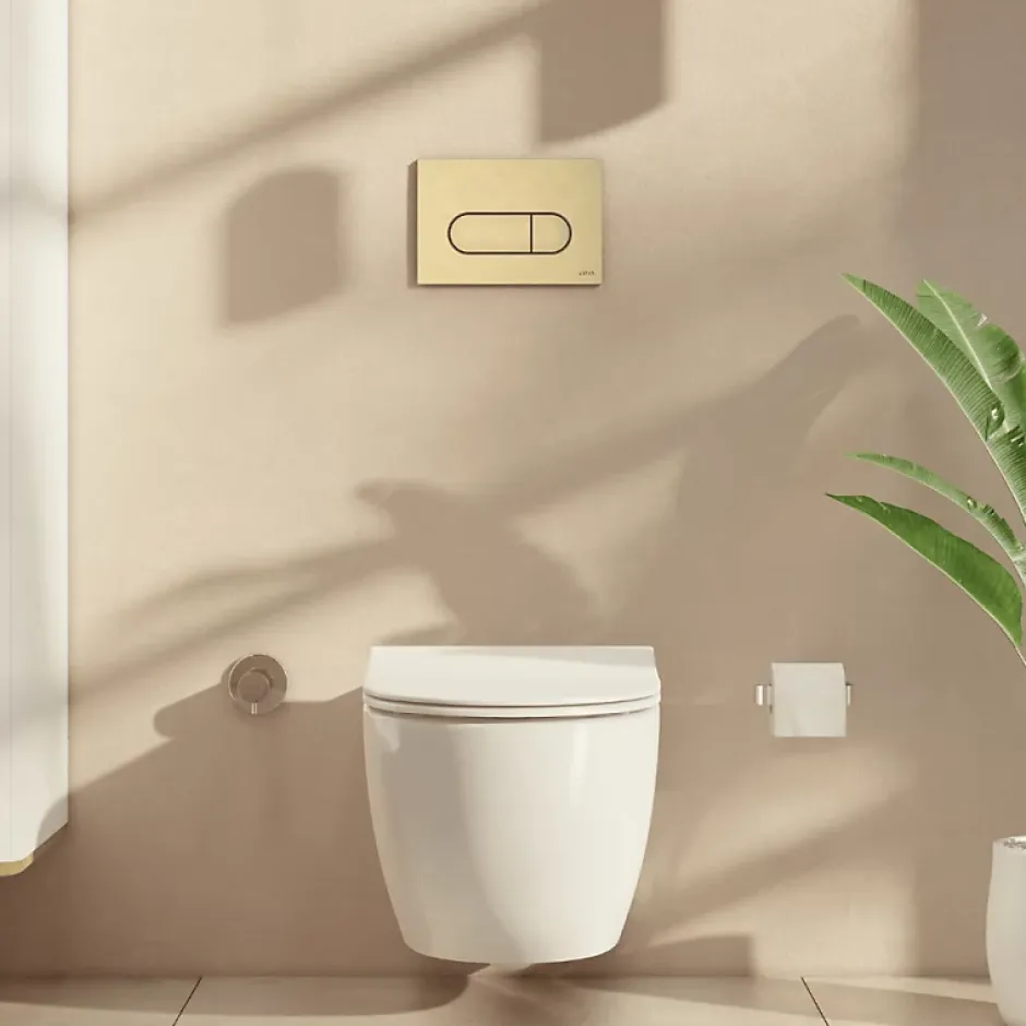Vitra Plaque de commande Root Round Or brossé* Wc Suspendu