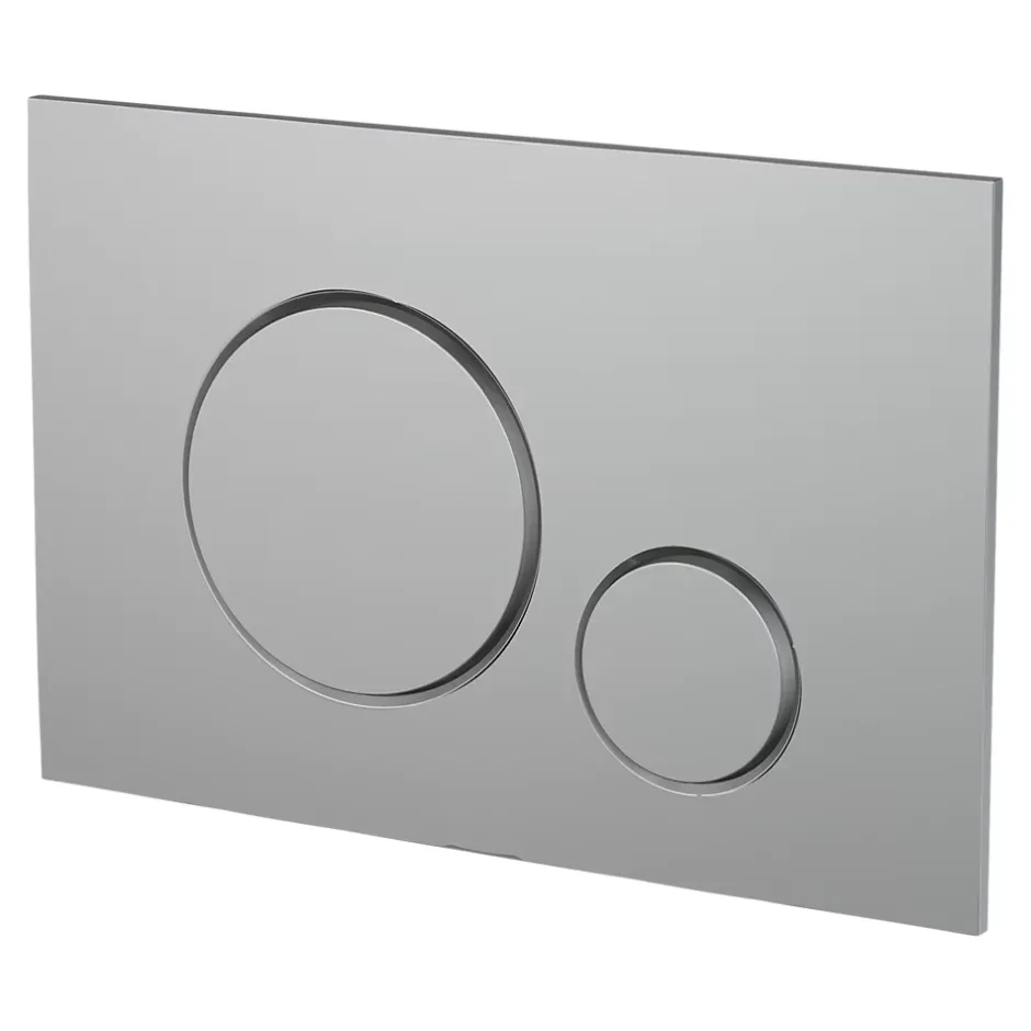 GoodHome Plaque de déclenchement WC double touche chrome mat