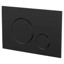 GoodHome Plaque de déclenchement WC double touche noir mat