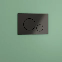 GoodHome Plaque de déclenchement WC double touche noir mat