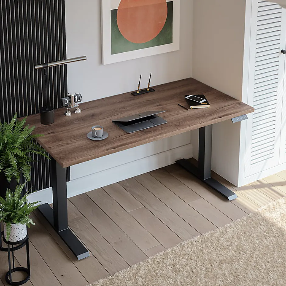 KOLM Plateau laminé chêne chocolat 120 x 80 cm pour bureau, table, table basse* Plan De Travail Buanderie