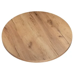 KOLM Plateau laminé chêne craft rond, diamètre 68 cm, pour bureau, table, table basse