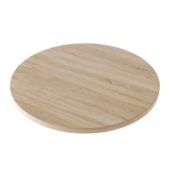 KOLM Plateau laminé chêne sonoma rond, diamètre 68 cm, pour bureau, table, table basse