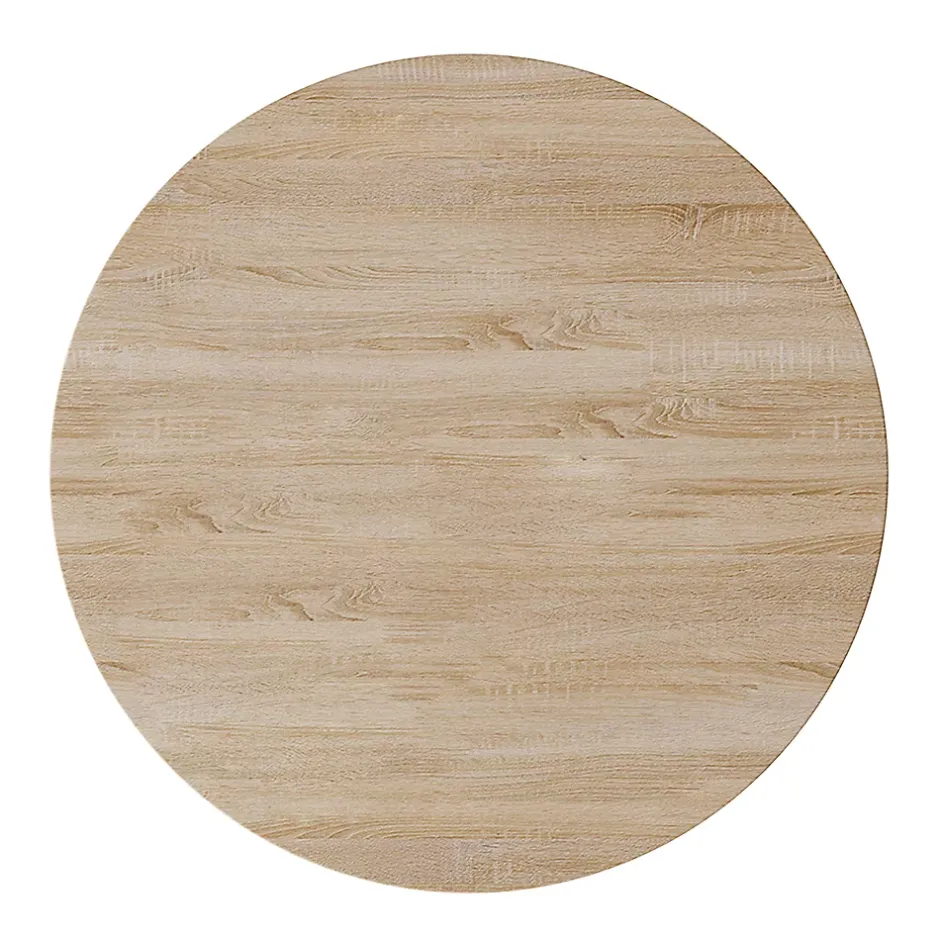 KOLM Plateau laminé chêne sonoma rond, diamètre 68 cm, pour bureau, table, table basse