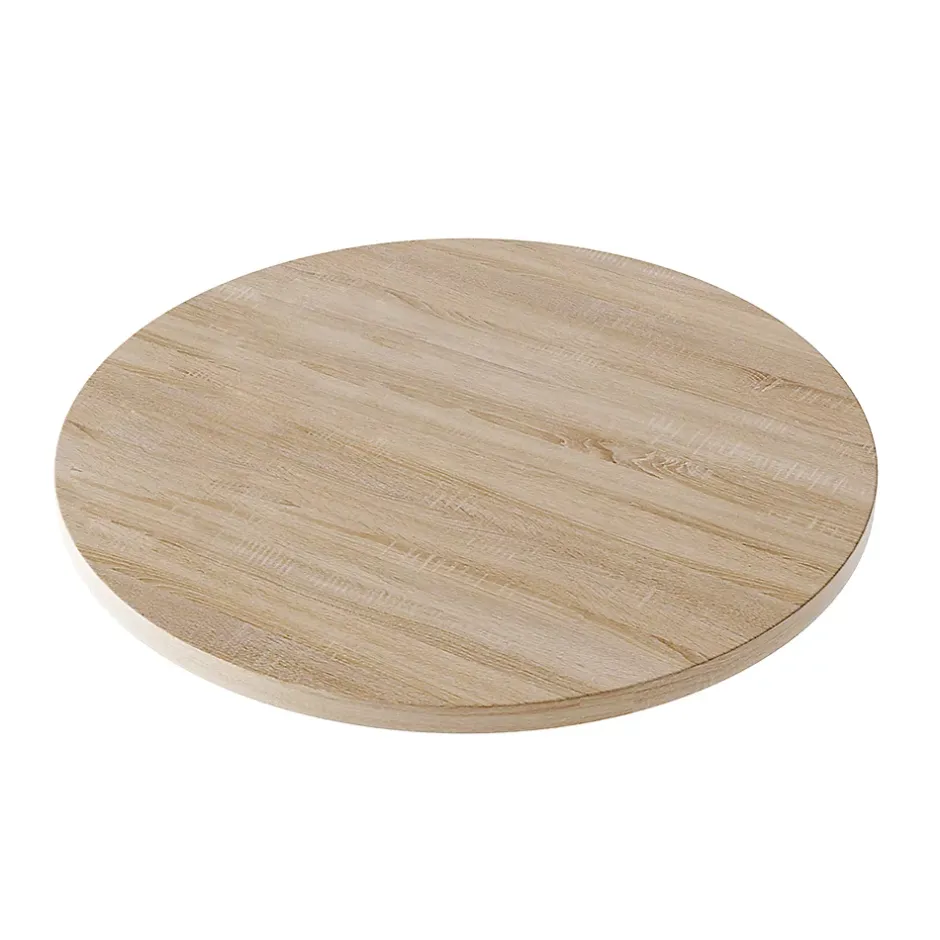 KOLM Plateau laminé chêne sonoma rond, diamètre 90 cm, pour bureau, table, table basse