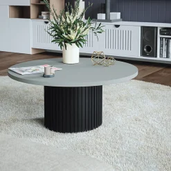 KOLM Plateau laminé gris rond, diamètre 68 cm, pour bureau, table, table basse* Plan De Travail Buanderie