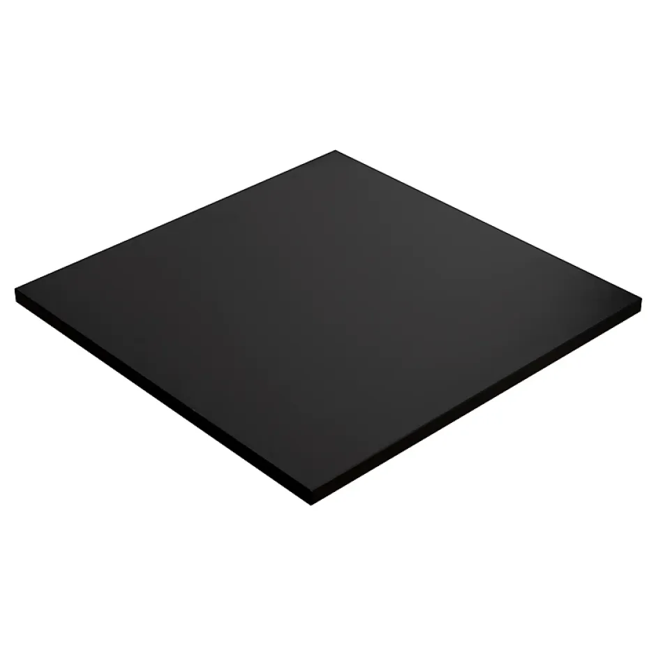 KOLM Plateau laminé noir 68 x 68 cm pour bureau, table, table basse