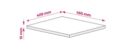 3xE Living Plateau pour armoire de salle de bain, couleur: Cachemire, dimensions: 40 x 45 x 1,6 cm* Plan De Travail Salle De Bains
