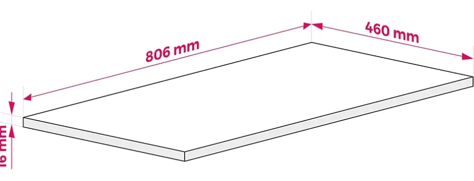 3xE Living Plateau pour armoire de salle de bain, couleur: Blanc, dimensions: 80 x 45 x 1,6 cm* Plan De Travail Salle De Bains