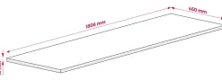 3xE Living Plateau pour armoire de salle de bain, couleur: Chêne Foncé, dimensions: 180 x 45 x 1,6 cm