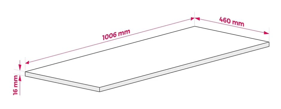 3xE Living Plateau pour armoire de salle de bain, couleur: Chêne Craft, dimensions: 100 x 45 x 1,6 cm* Plan De Travail Salle De Bains