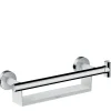 Hansgrohe Poignée d'appui avec tablette et support de douchette, blanc et chrome, Comfort Unica* Barre D'Appui