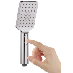 Kibath Poignée de douche 3 positions Maneral BER carrée finition chrome poli en ABS* Colonne De Douche Mécanique