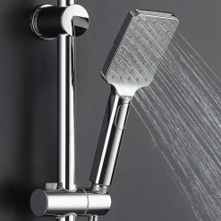Kibath Poignée de douche 3 positions Maneral BER carrée finition chrome poli en ABS* Colonne De Douche Mécanique