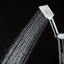 Kibath Poignée de douche 3 positions Maneral BER carrée finition chrome poli en ABS* Colonne De Douche Mécanique