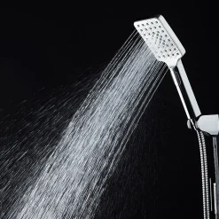 Kibath Poignée de douche 3 positions Maneral BER carrée finition chrome poli en ABS* Colonne De Douche Mécanique