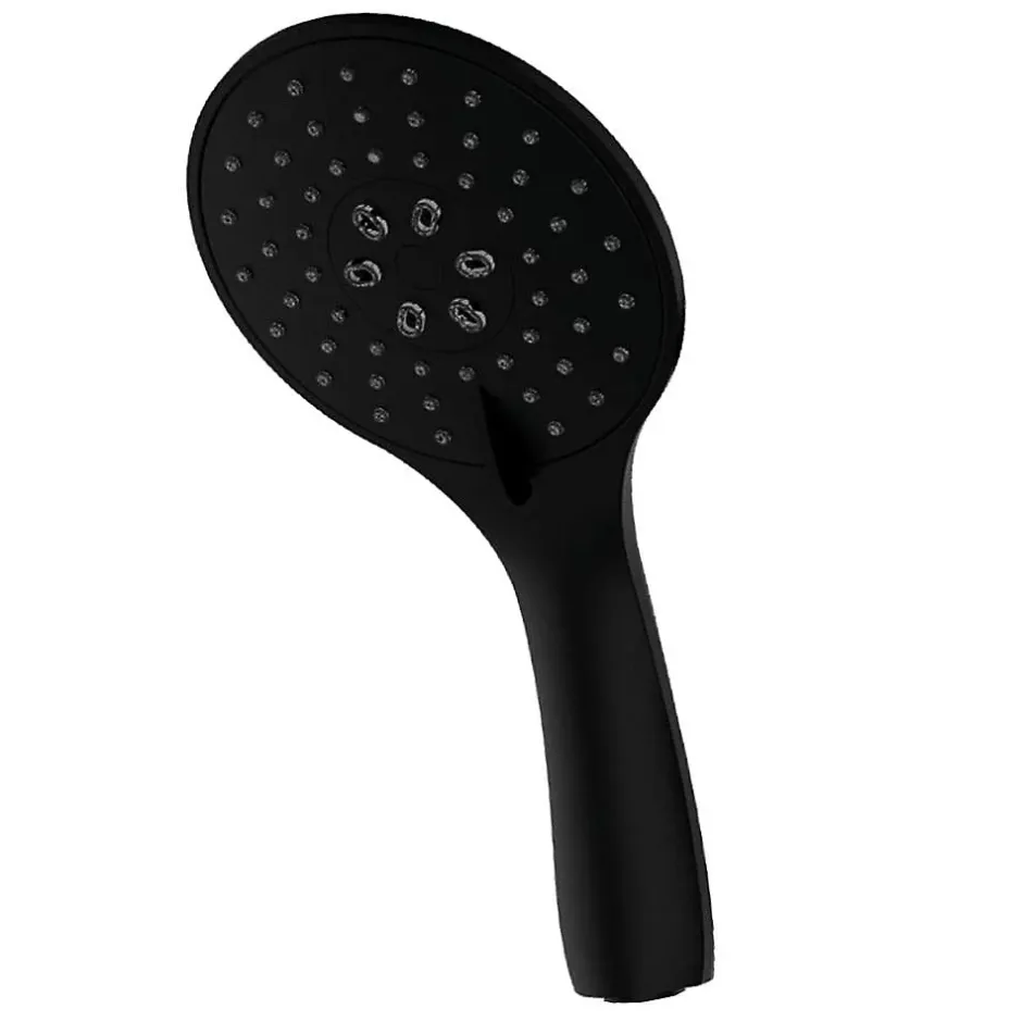 Kibath Poignée de douche Maneral 1 position ronde finition NOIR mat en ABS