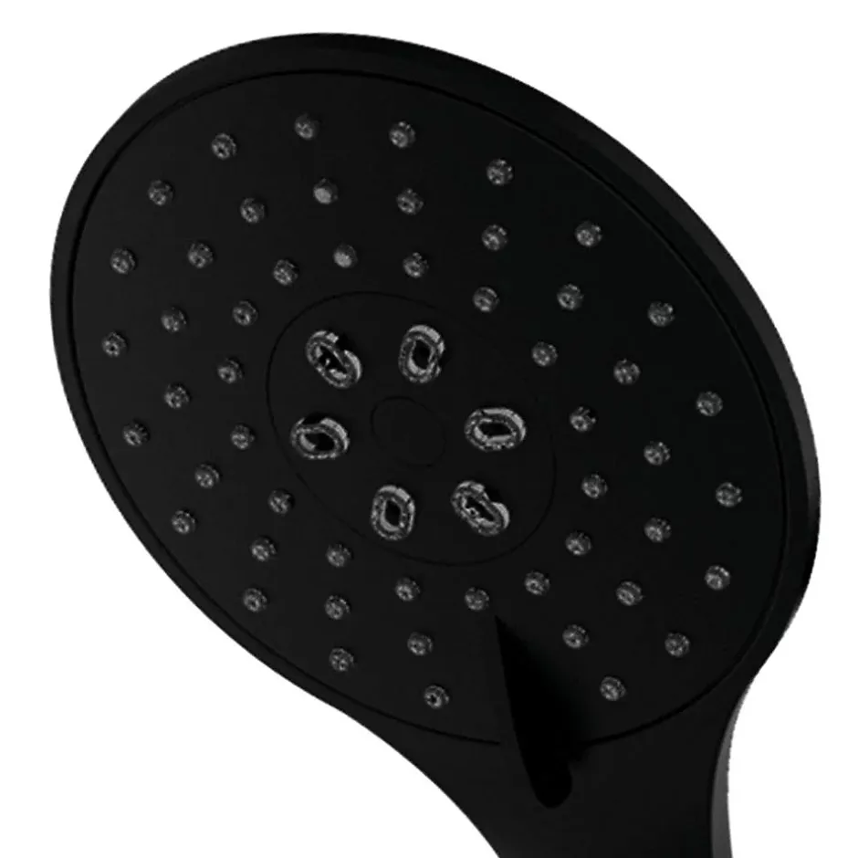 Kibath Poignée de douche Maneral 1 position ronde finition NOIR mat en ABS