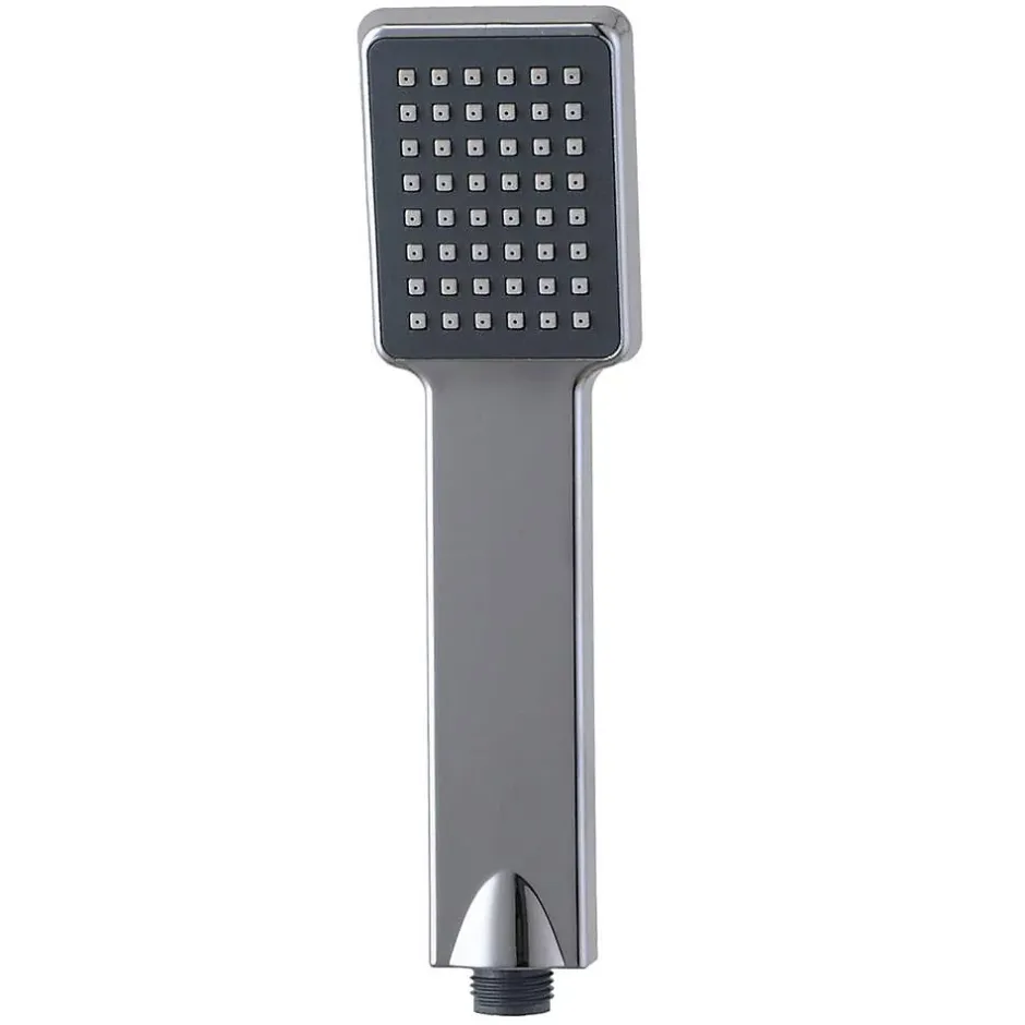 Kibath Poignée de douche manuelle 1 position carrée finition chrome poli en ABS* Colonne De Douche Mécanique