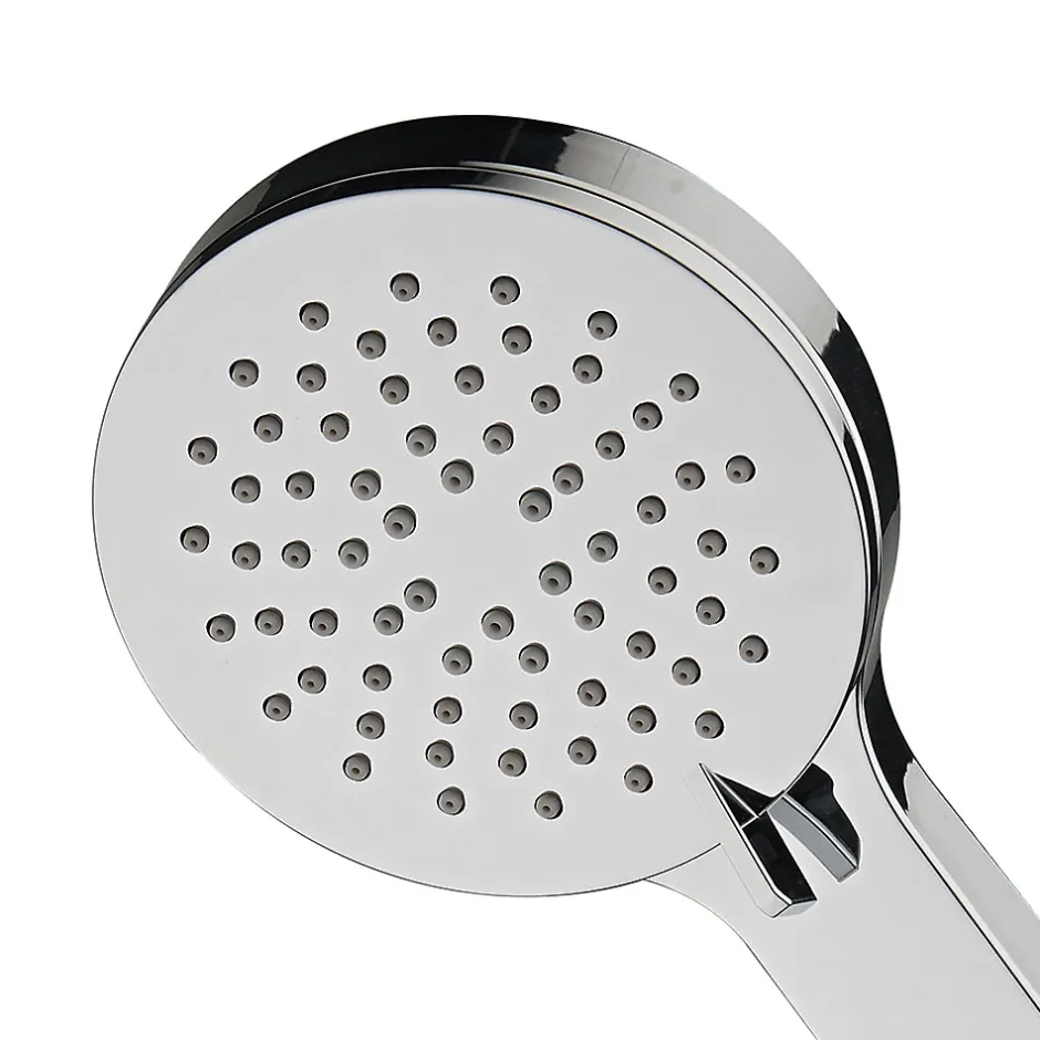 Kibath Poignée de douche manuelle 3 positions ALAS ronde finition chrome brillant en ABS