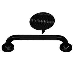 Kibath Poignée de sécurité antidérapante de 30 cm avec finition NOIRE mate en acier inoxydable