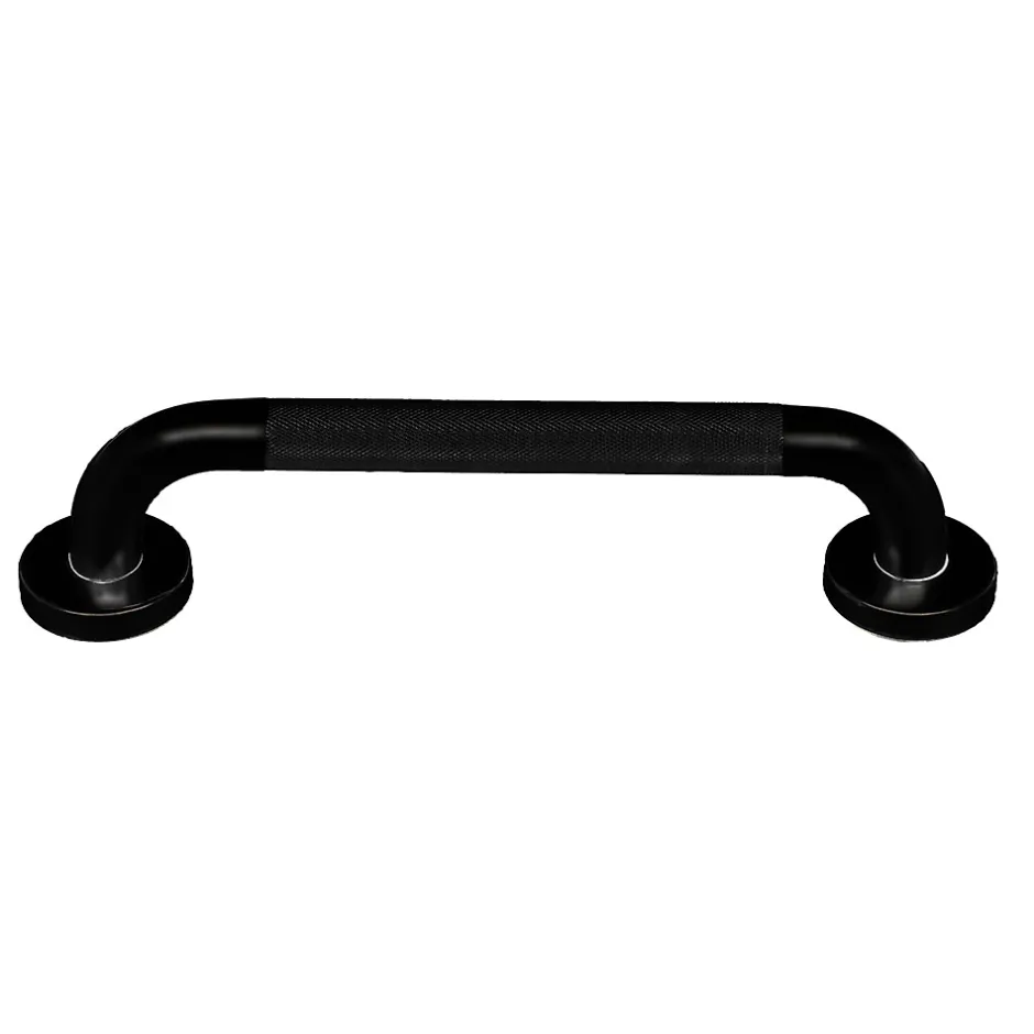 Kibath Poignée de sécurité antidérapante de 30 cm avec finition NOIRE mate en acier inoxydable