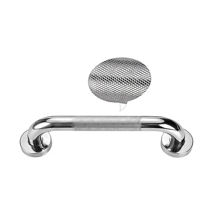 Kibath Poignée de sécurité antidérapante de 50 cm en acier inoxydable avec finition chromée brillante