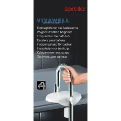 Spirella Poignée d'entrée pour le bain Acier Inox Chromé* Barre D'Appui