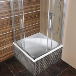 Polysan Carmen 90x90 cm baignoire d'angle gain de place 95 L en acrylique, avec pieds, orientation droite, blanc (29611-SET)* Baignoire Asymétrique