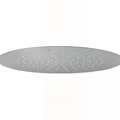 Sanindusa Pomme de douche haute à encastrer ronde inox diamètre 50cm sorties d'eau en silicone anti-calcaire Square chromé