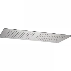 Sanindusa Pomme de douche haute à encastrer rectangulaire inox 78x38cm sorties d'eau en silicone anti-calcaire King chromé