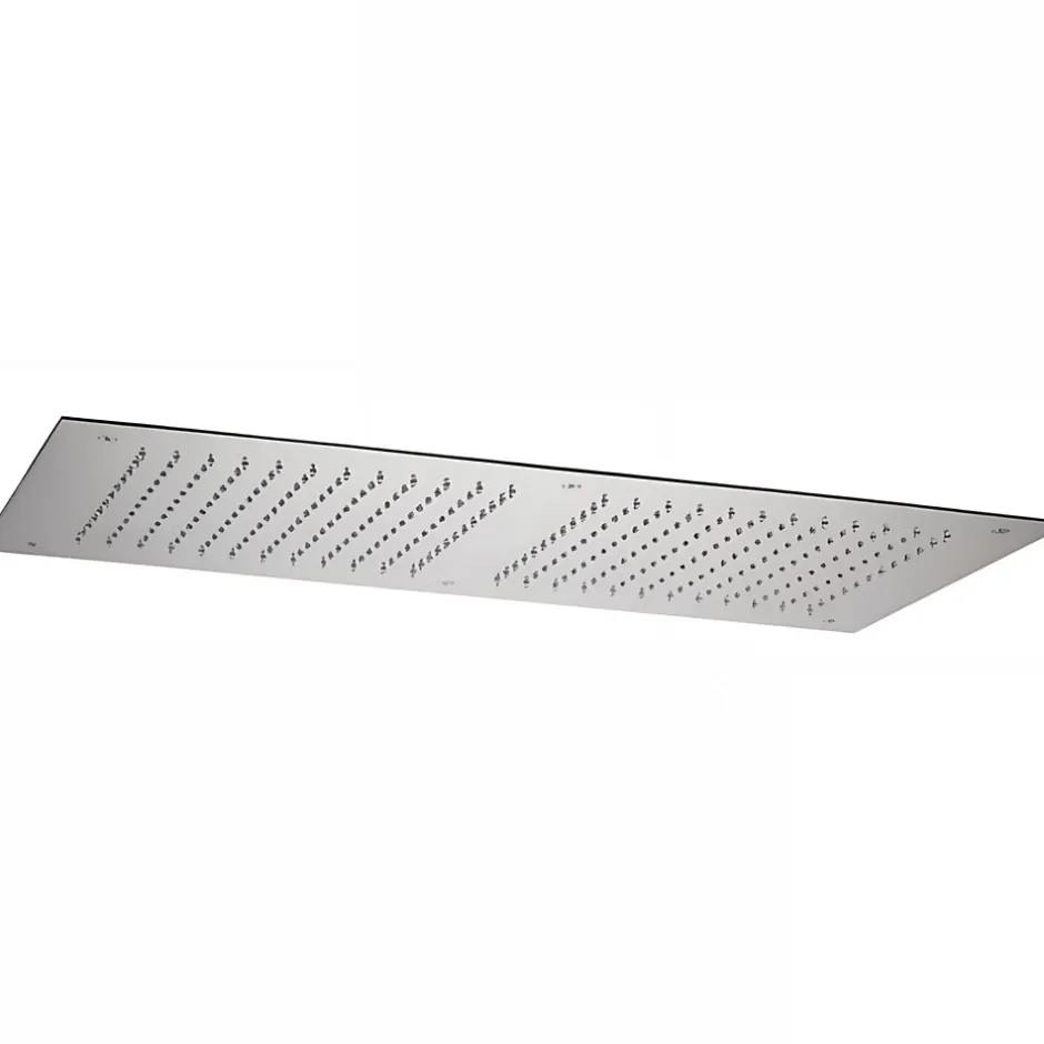 Sanindusa Pomme de douche haute à encastrer rectangulaire inox 78x38cm sorties d'eau en silicone anti-calcaire King chromé