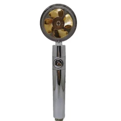 Deko Pommeau de douche à économie d'eau, douchette à main avec filtre à visser, pommeau de douche avec flexible (or)