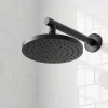 GoodHome Pommeau de douche 1 jet rond, noir, Cavally